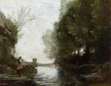 ブルック川の流れ Painting - カレのクール・ドゥ・ア・ラ・トゥール・カレ ジャン・バティスト・カミーユ・コロー・ブルック
